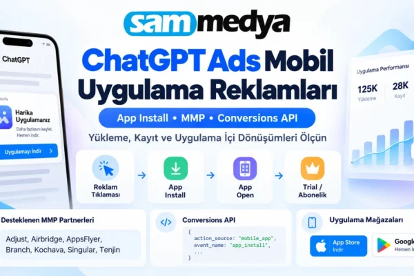 ChatGPT Ads mobil uygulama reklamları, App Install, MMP ve Conversions API ile uygulama dönüşüm ölçümü