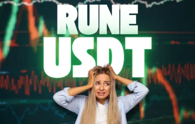 RUNE/USDT paritesinin düşüşünü panik içinde izleyen bir yatırımcı.